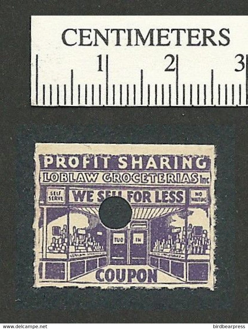 B67-38 CANADA USA Loblaw Groceterias Trading Stamp Violet MNG - Local, Strike, Seals & Cinderellas