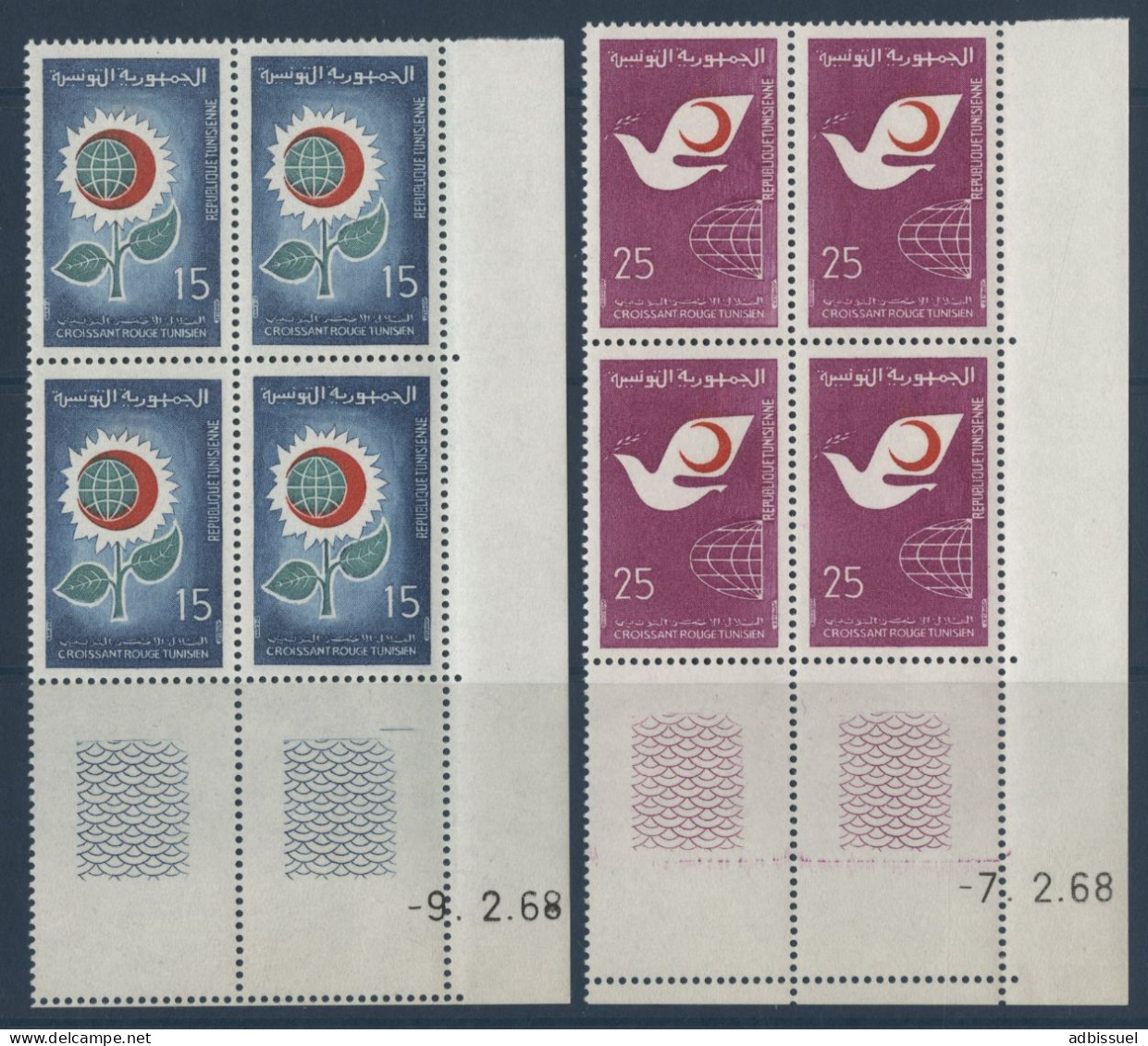 N° 651 + 652 Deux Coins Datés Neufs ** (MNH) TB Voir Description - Tunisia