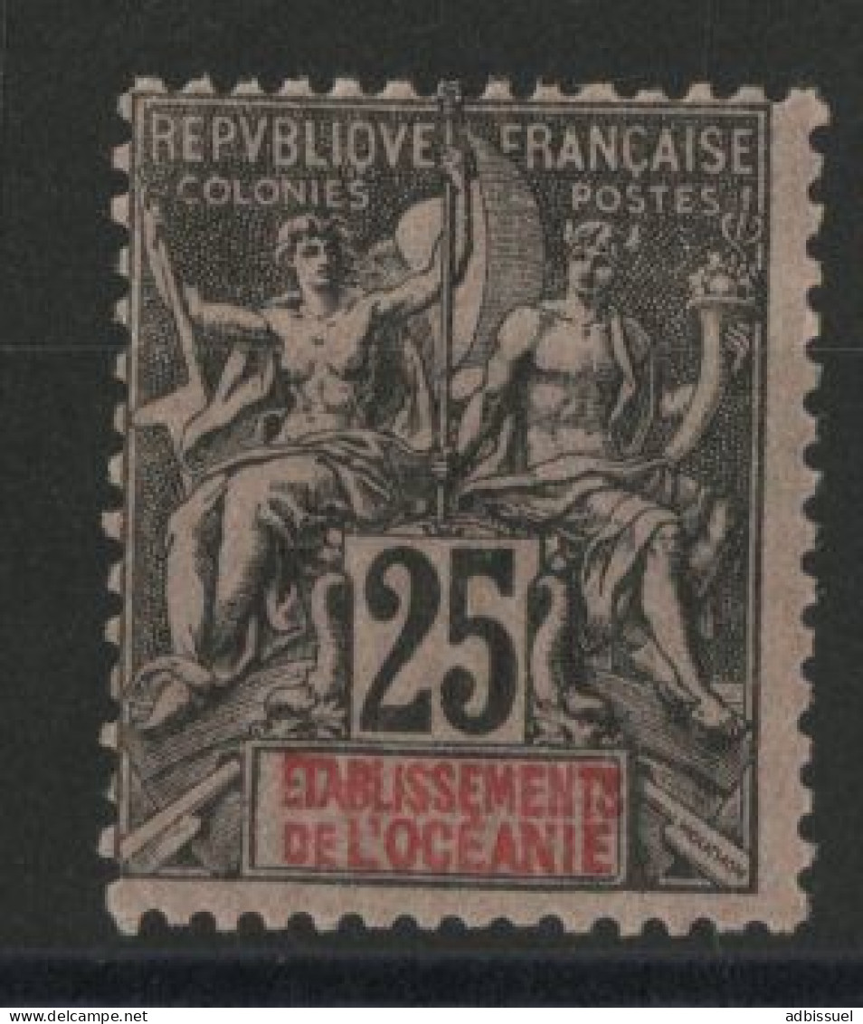 N° 8 Neuf * (MH) Cote 72 € 25 Ct Noir Sur Rose Type Groupe Allégorique TB - Unused Stamps