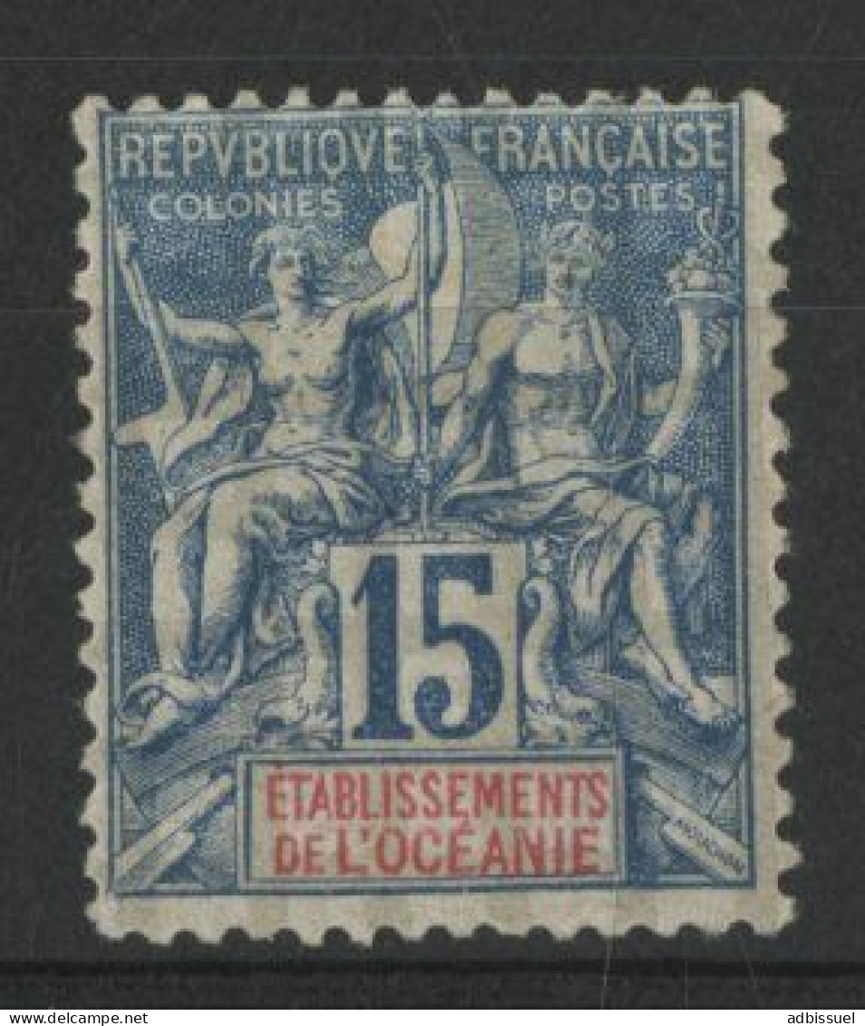 N° 6 Neuf * (MH) Cote 44 € 15 Ct Bleu Sur Papier Quadrillé Type Groupe Allégorique TB - Unused Stamps