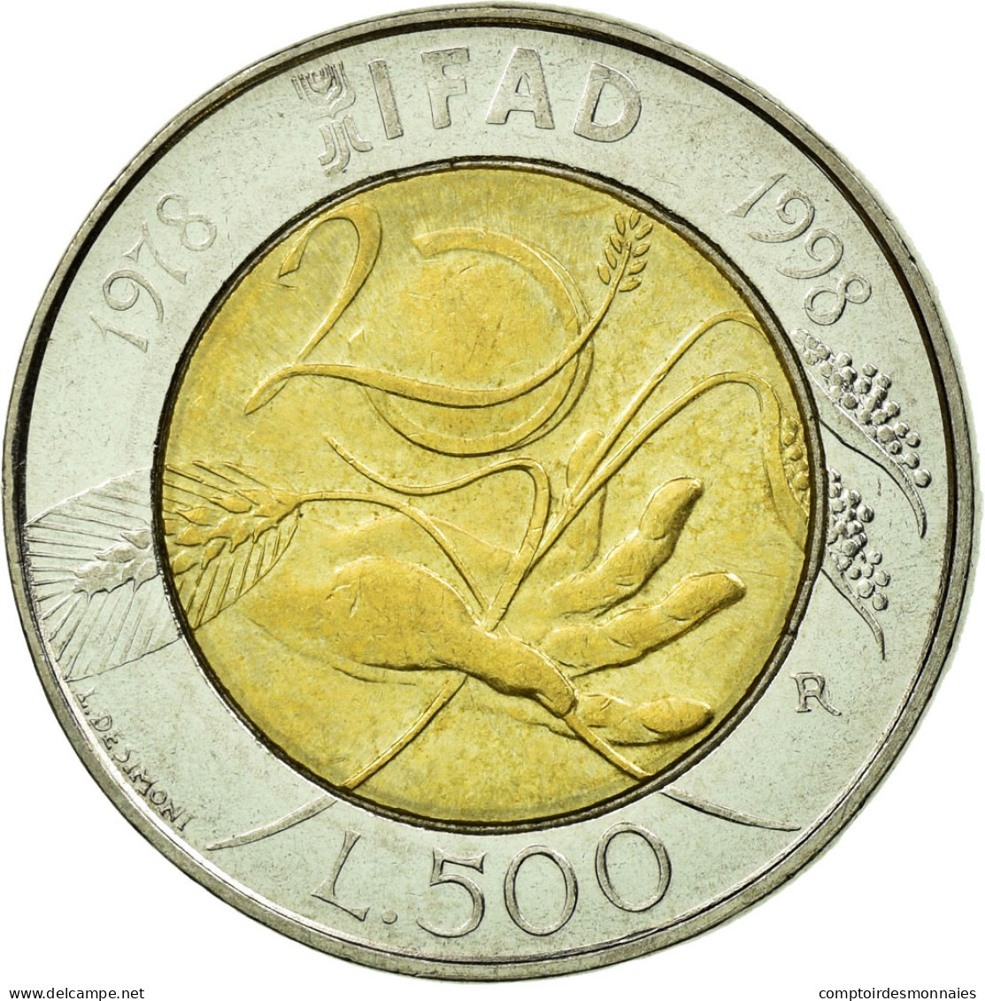 Monnaie, Italie, 500 Lire, 1998, Rome, TTB, Bi-Metallic, KM:193 - 500 Lire