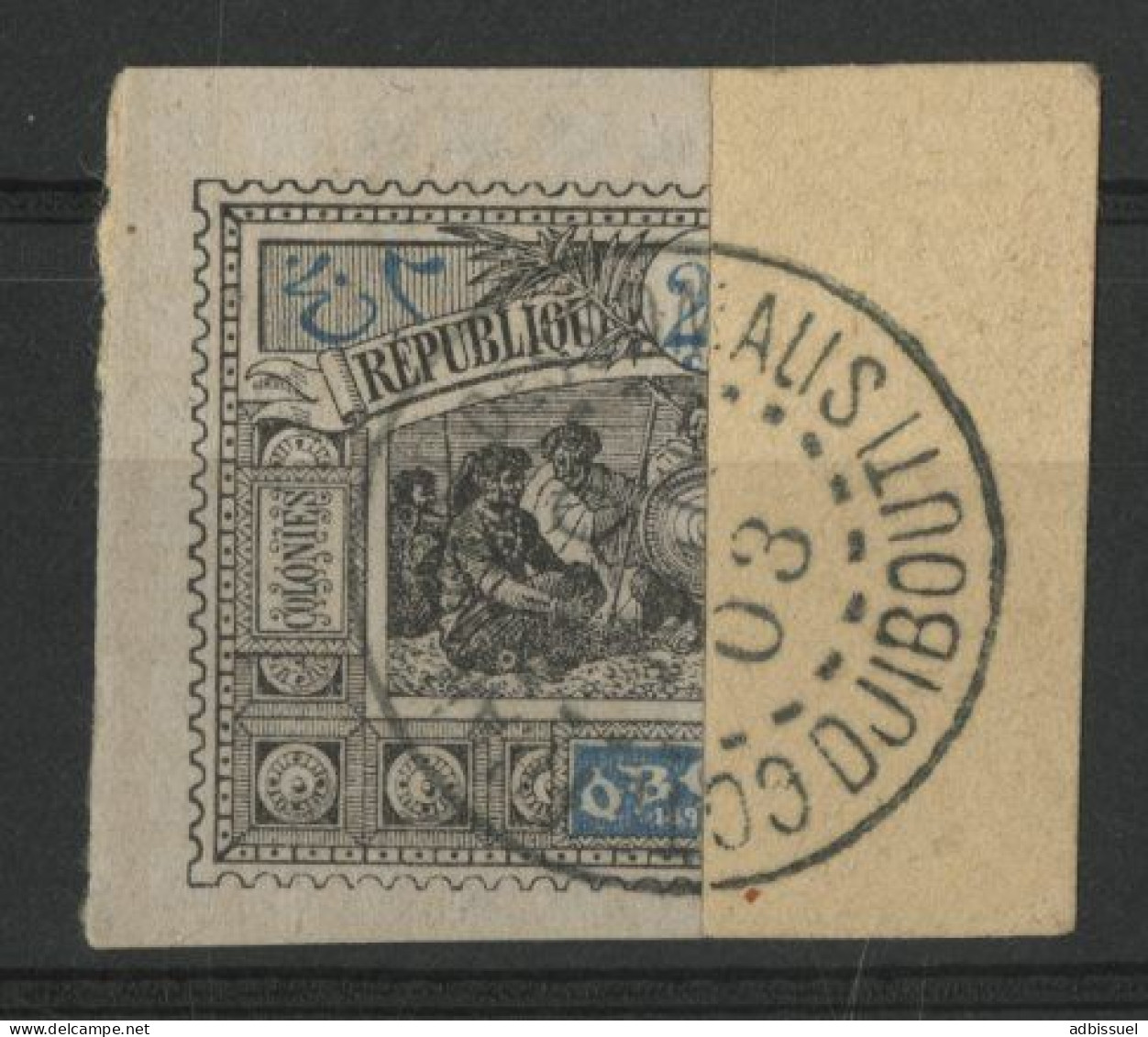 N° 54a Cote 45 € Moitié Gauche Du 25 Ct Noir Et Bleu Sur Un Petit Fragment TB Voir Description - Used Stamps