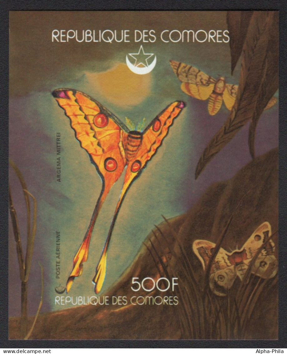 Komoren 1978 - Mi-Nr. Block 148 B ** - MNH - Ungez / Imp - Schmetterlinge - Comores (1975-...)