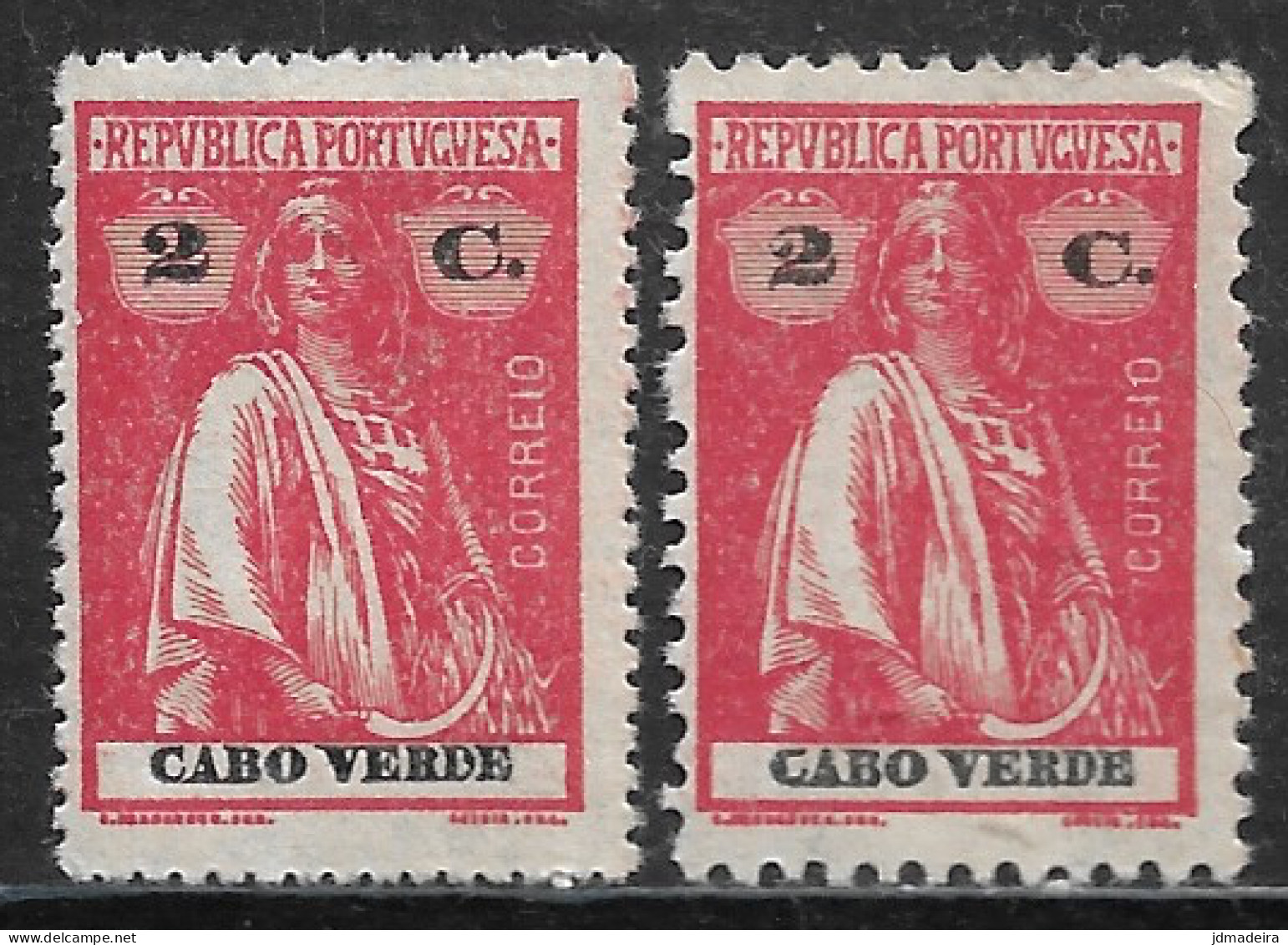 Cabo Verde – 1914 Ceres Type 2 Centavos Perforation Varieties Mint Stamps - Portugees Guinea