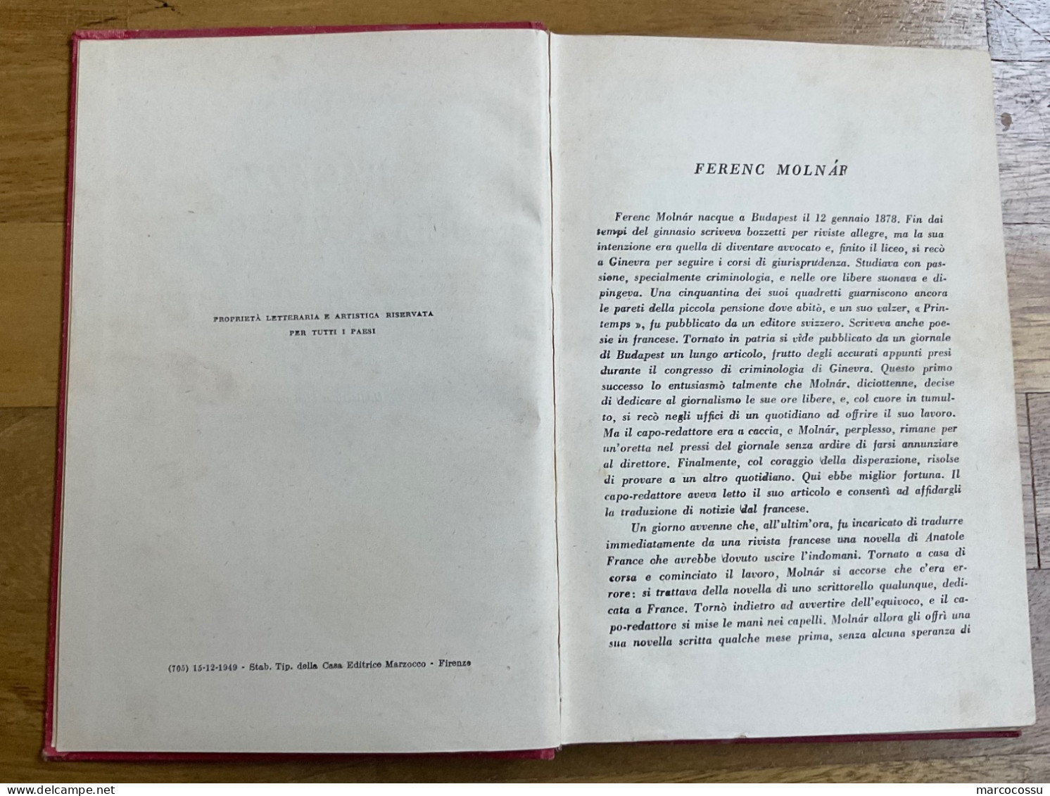 Libro Del 1949 I Ragazzi Della Via Pal - Classiques