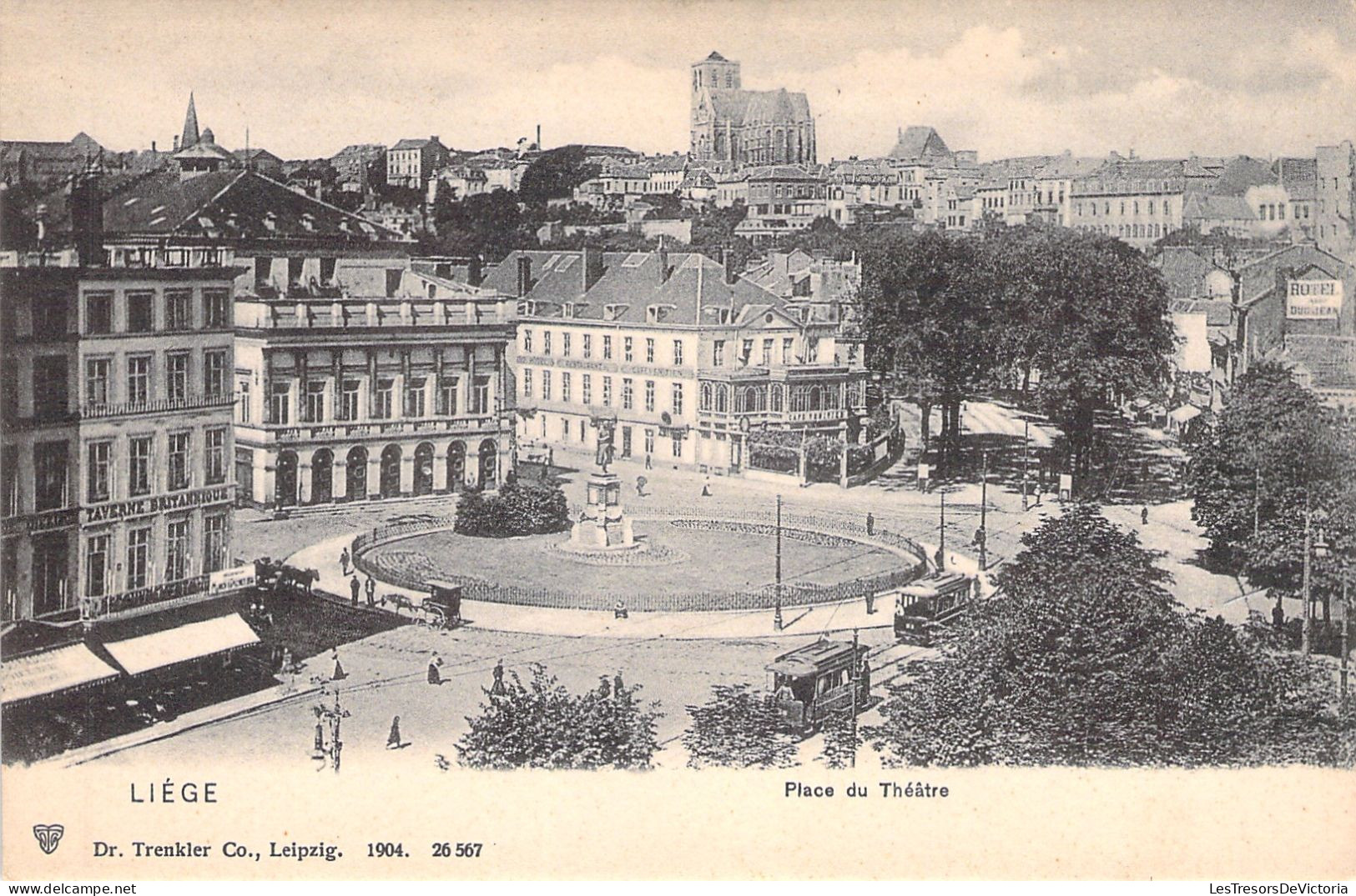 BELGIQUE - Liège - Place Du Theatre - Carte Postale Ancienne - Liege