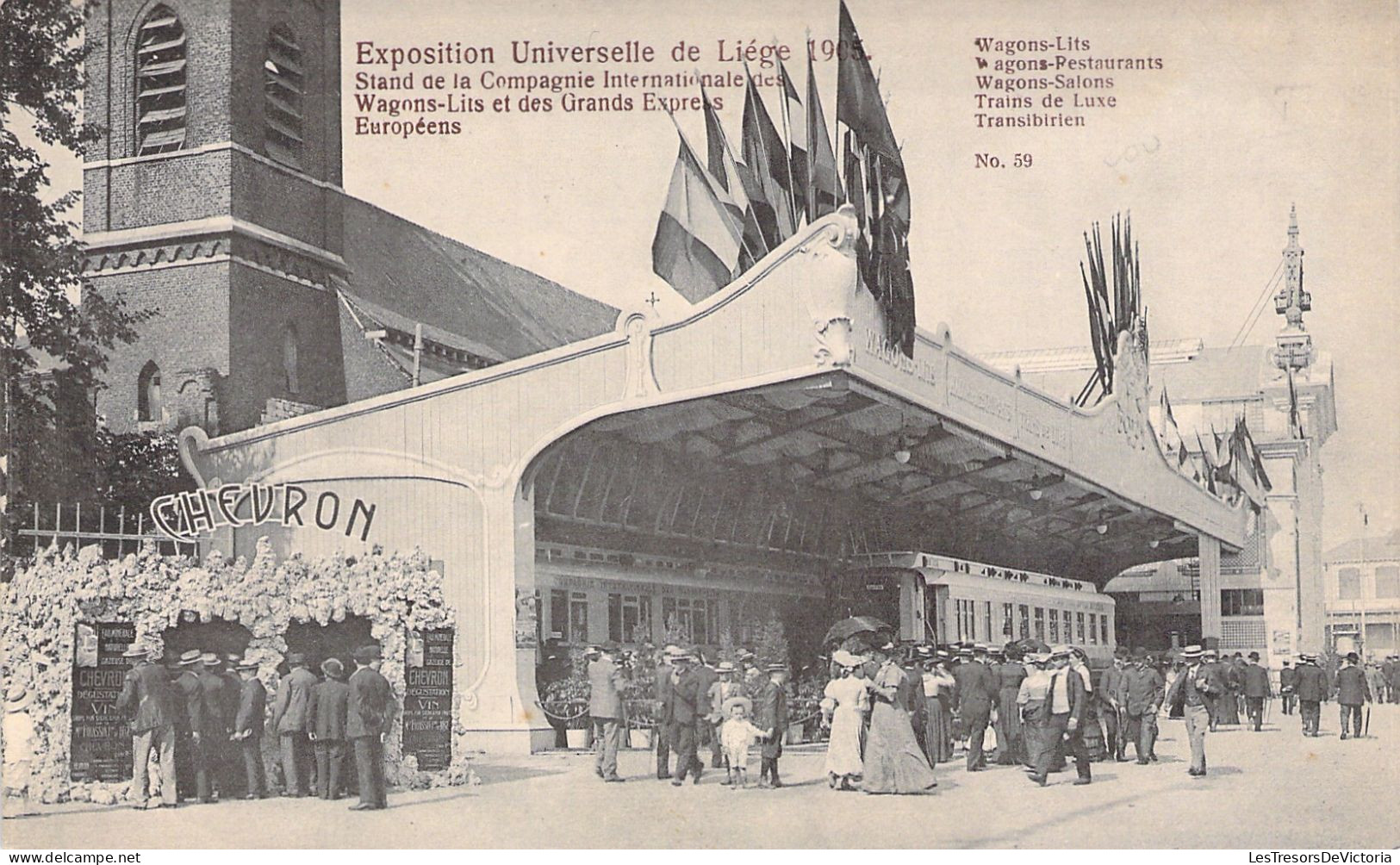 BELGIQUE - Liège - Exposition Universelle - Train De Luxe - Wagons Lits - Carte Postale Ancienne - Liege