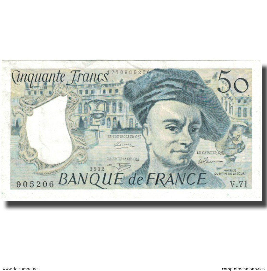 France, 50 Francs, Quentin De La Tour, 1992, TTB, Fayette:67.18, KM:152f - 50 F 1976-1992 ''Quentin De La Tour''