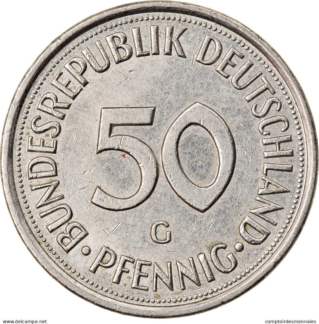 Monnaie, République Fédérale Allemande, 50 Pfennig, 1975, Karlsruhe, TTB - 50 Pfennig
