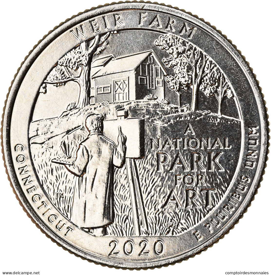 Monnaie, États-Unis, Quarter, 2020, Denver, Weir Farm - Connecticut, SPL - 2010-...: National Parks