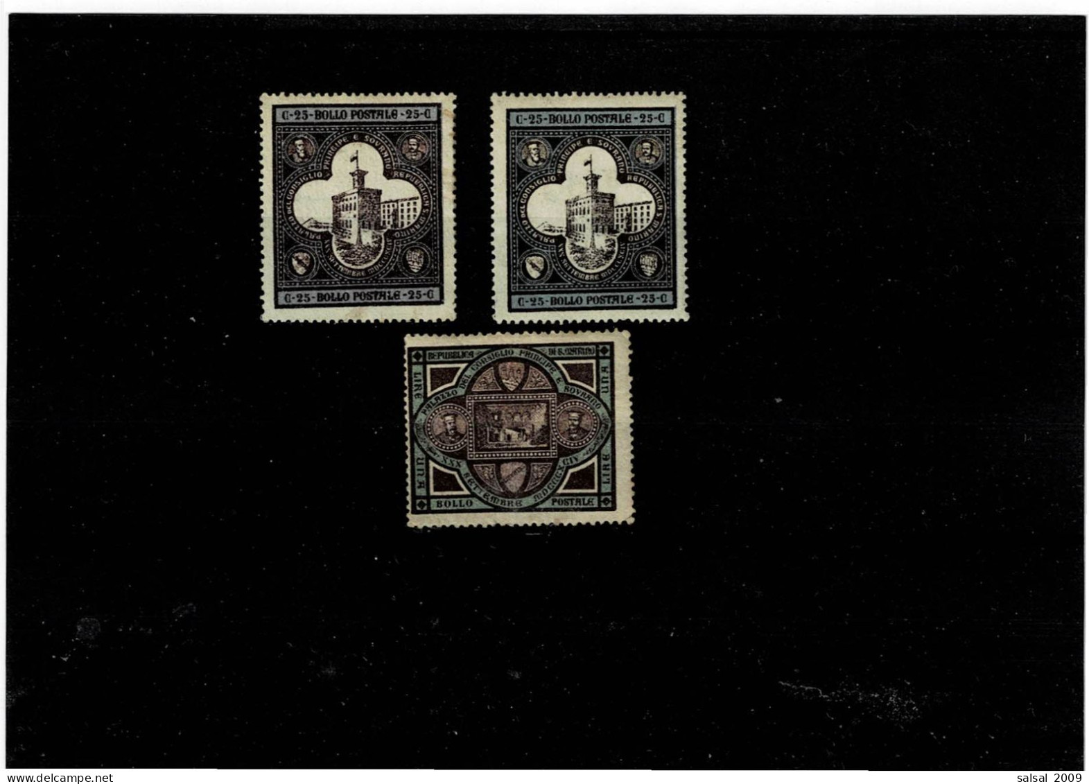 SAN MARINO ,"Palazzo Del Governo",2 Pezzi Del 25.+1L. 25c.diversi Colori ,MH ,qualita Discreta - Unused Stamps