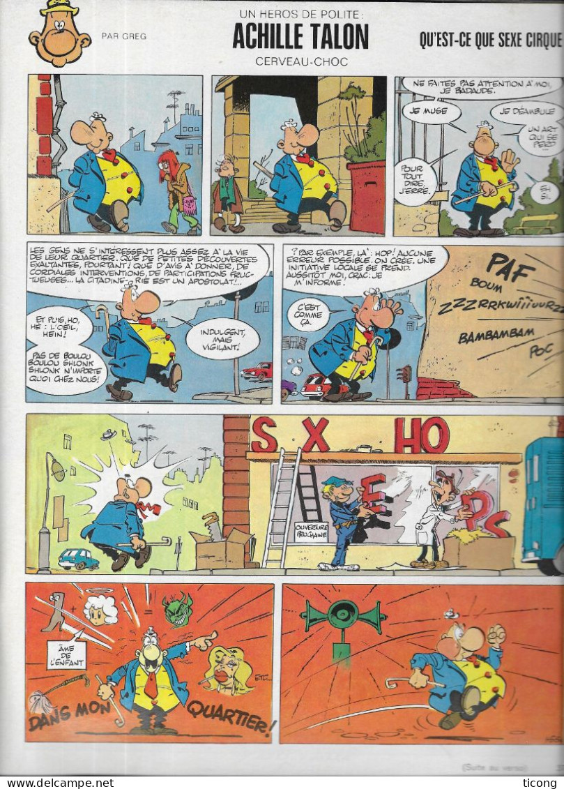 PILOTE 1973 - NUMERO 705 - SPECIAL BANC DES ACCUSES, ACHILLE TALON, LIEUTENANT BLUEBERRY, LUCKY LUKE, ASTERIX EN CORSE.. - Pilote