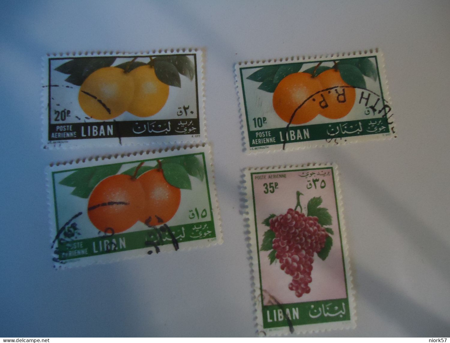 LIBAN  LEBANON   USED   STAMPS  4  FRUITS - Lebanon