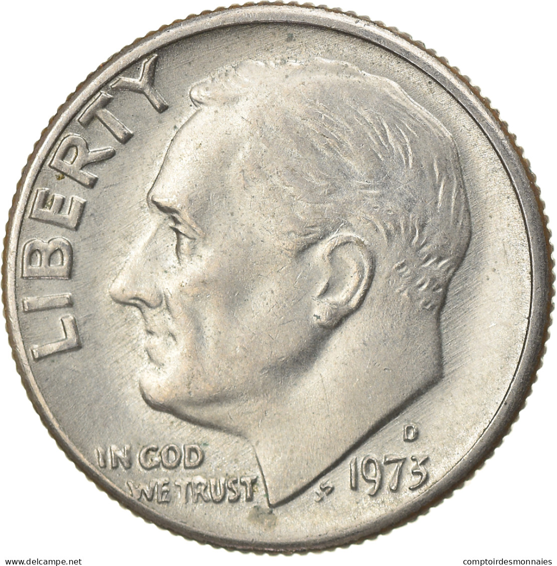 Monnaie, États-Unis, Roosevelt Dime, Dime, 1973, U.S. Mint, Denver, TTB+ - 1946-...: Roosevelt