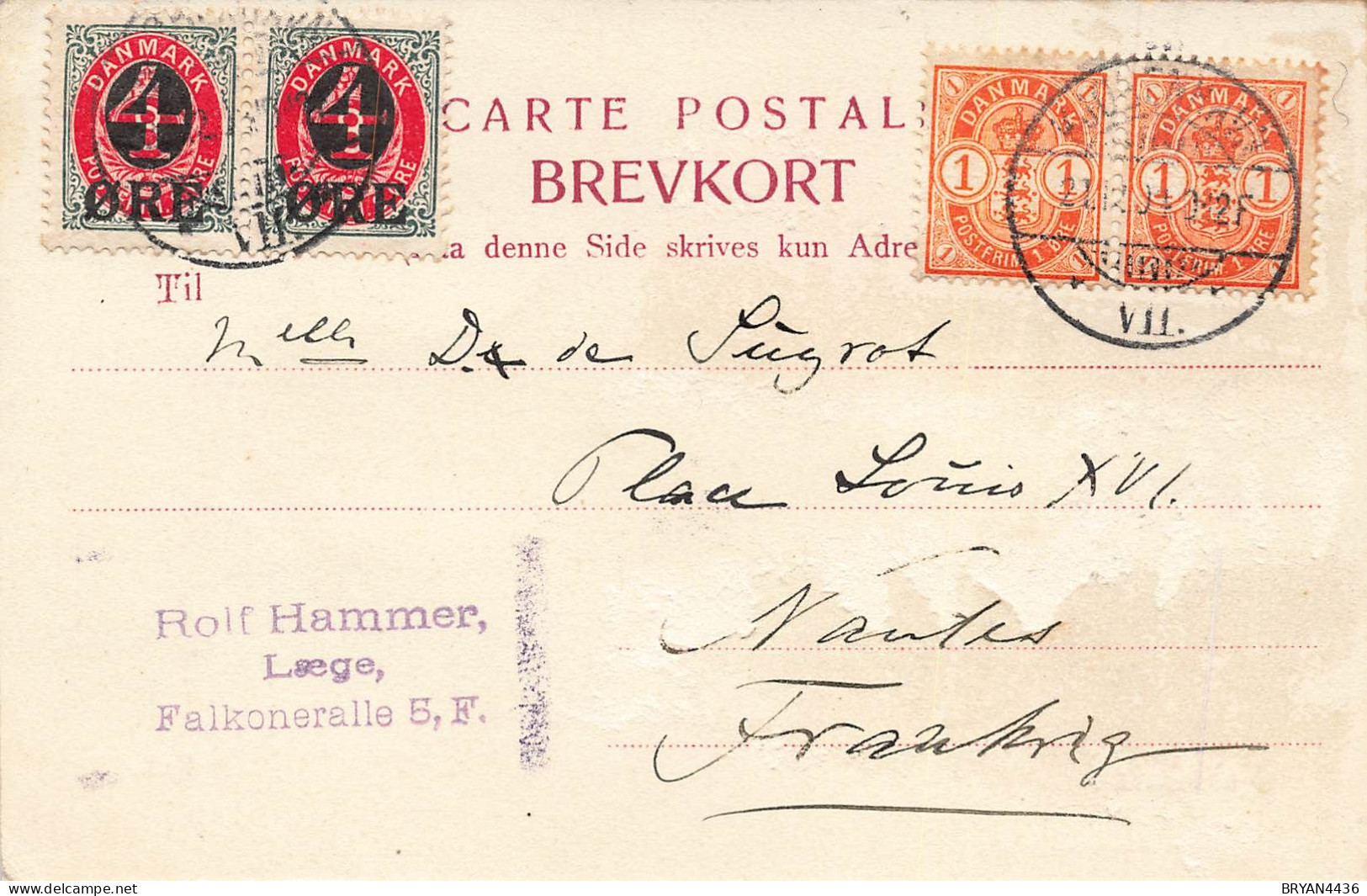 DANEMARK - AFFRANCHISSEMENT Sur CARTE POSTALE PRECURSEUR - 1904. - Maximumkarten (MC)