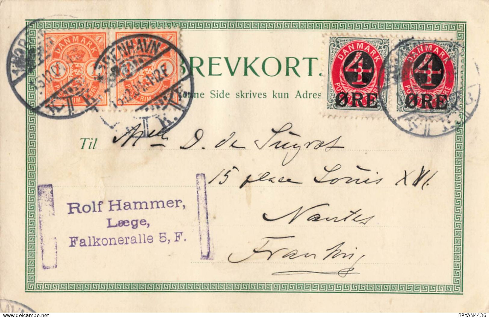 DANEMARK - AFFRANCHISSEMENT Sur CARTE POSTALE PRECURSEUR - 1904. - Cartoline Maximum