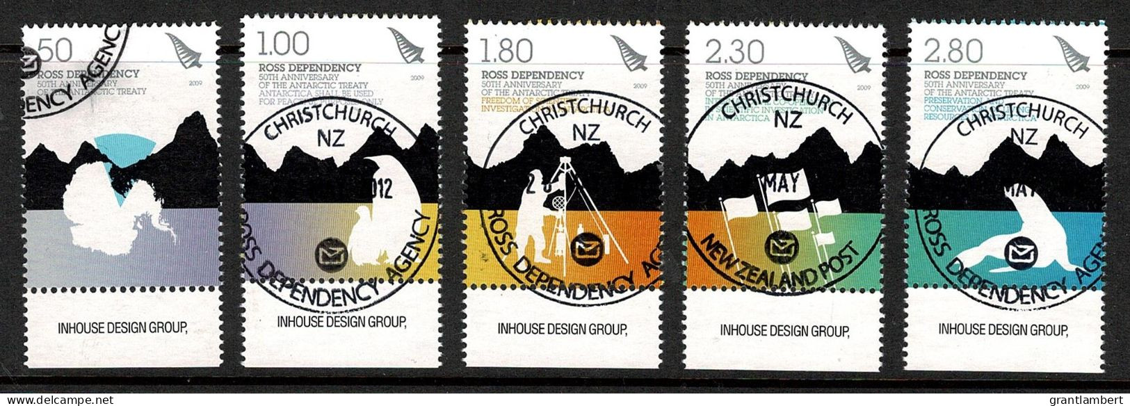 Ross Dependency 2009 Antarctic Treaty Anniversary  Marginal Set Of 5 Used - Usati