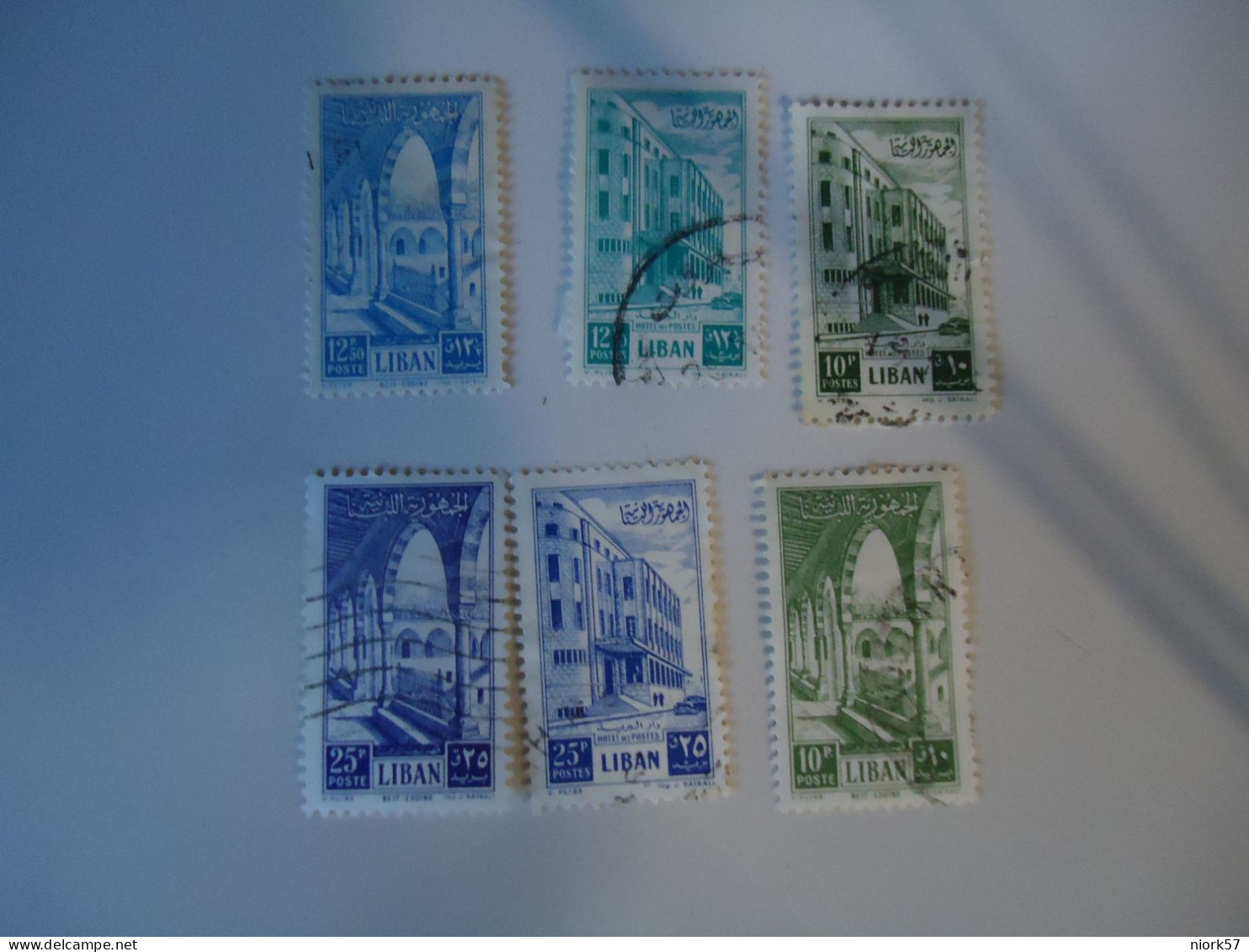 LIBAN  LEBANON  USED  STAMPS  6 LANDSCAPES 1953 AND 1954 - Libanon