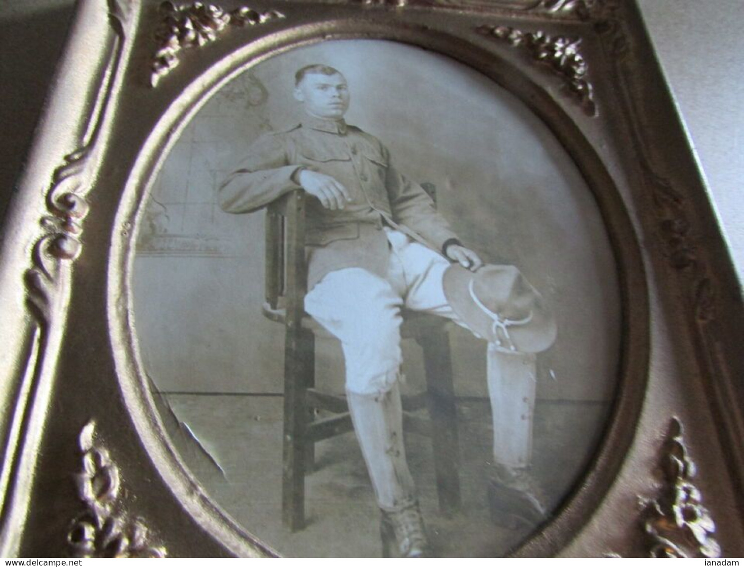 WW1 US Soldier Photo In Frame - 1914-18