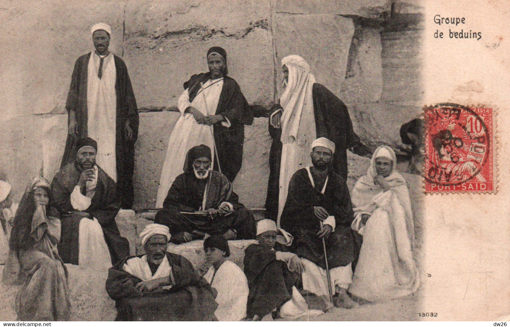 Ethnologie Afrique (Egypte, Port-Saïd) Groupe De Beduins (ou Bédouins) Carte De 1905 - Africa