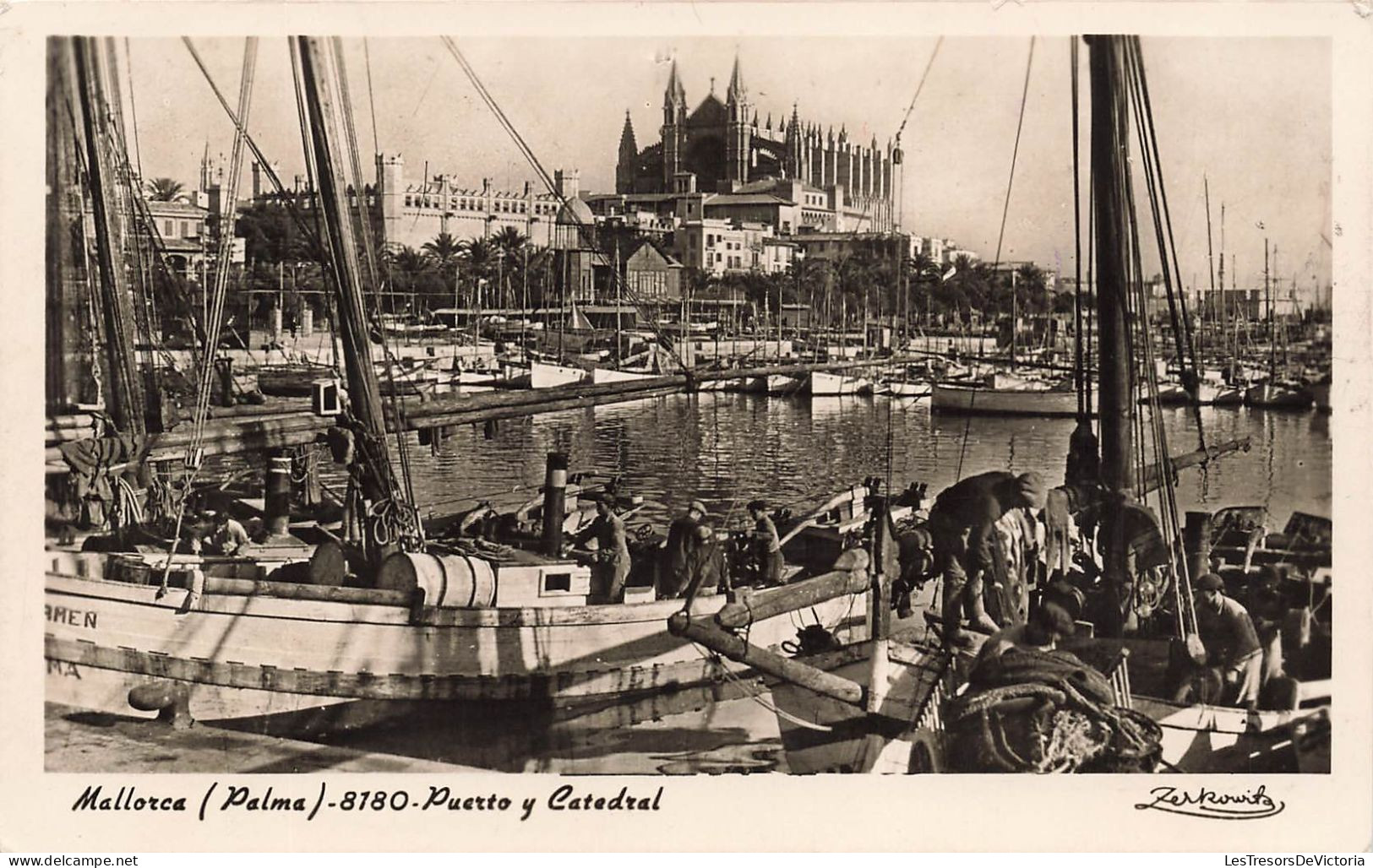 ESPAGNE - Mallorca - Palma - Port Et La Cathédrale - Carte Postale Ancienne - Palma De Mallorca