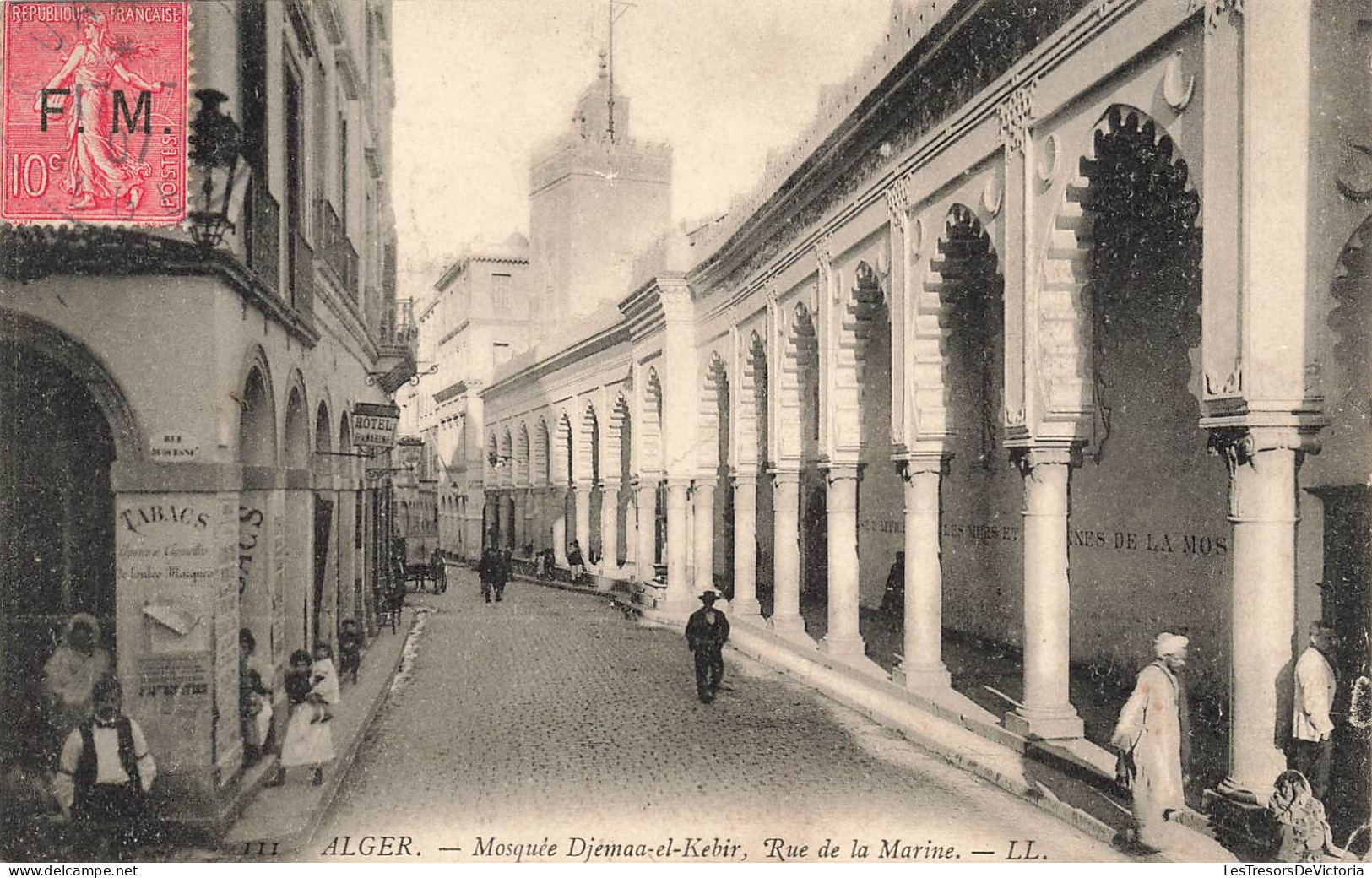 ALGÉRIE - Alger - Mosquée Djemaa-el-Kebir - Rue De La Marine - Carte Postale Ancienne - Algiers