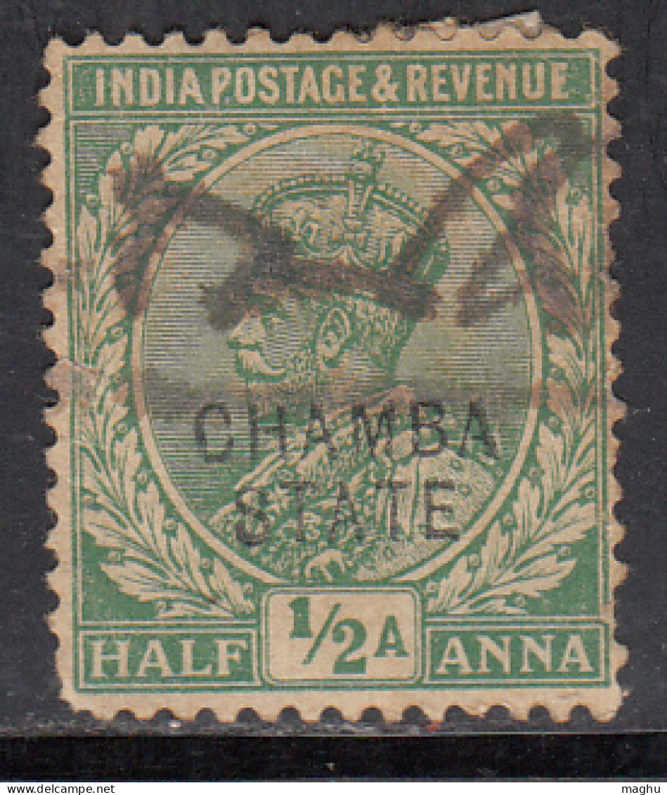 ½a Used Chamba, SG44, KGV Series (Single Star) 1913-1923, British India,  - Chamba