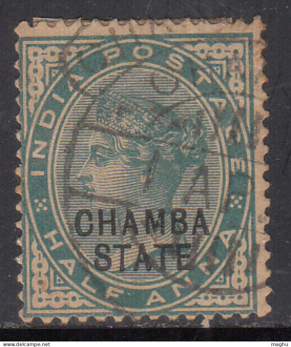 ½a  Used Chamba, SG1 QV Series 1887, British India - Chamba