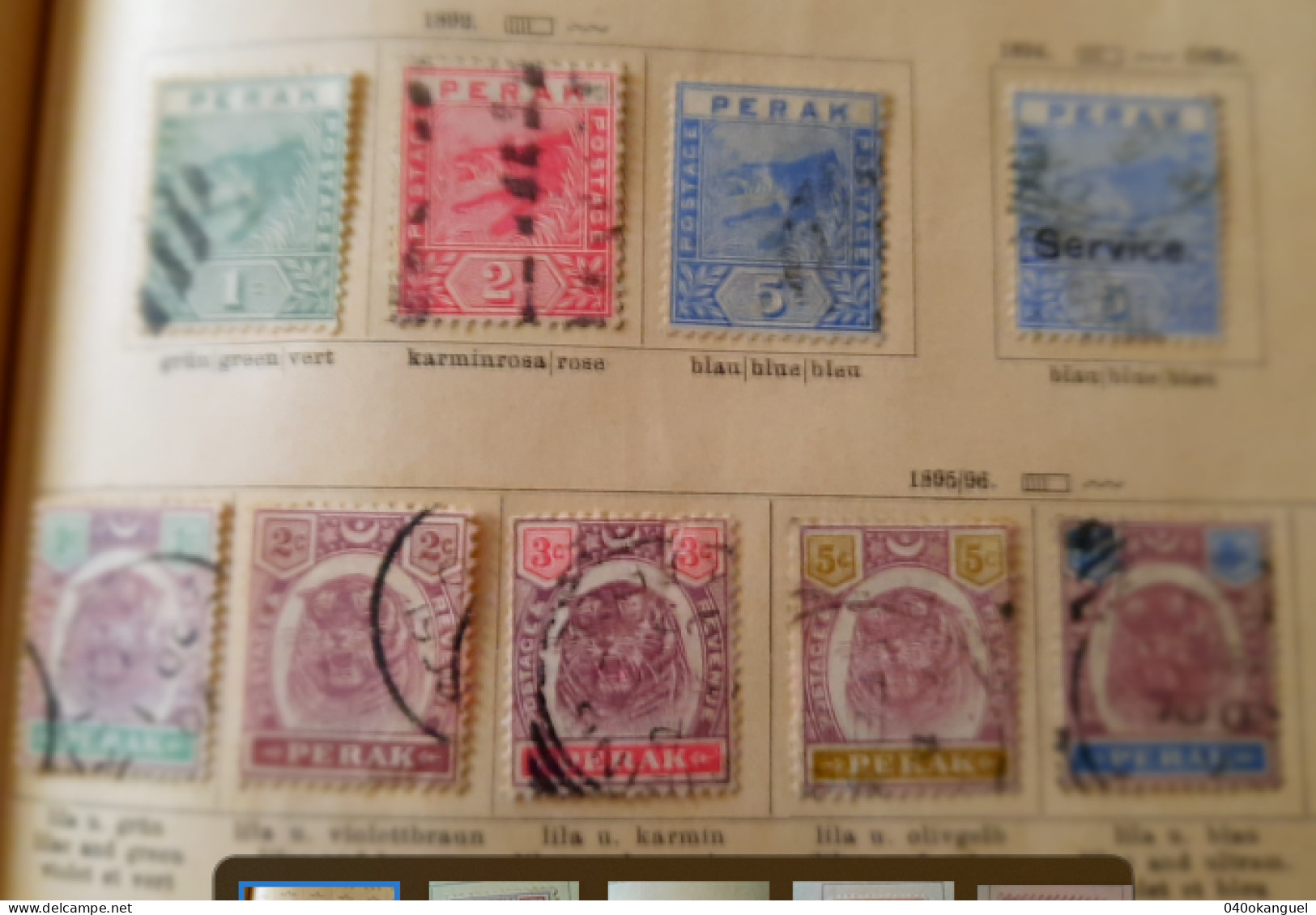 Malaysia Perak - 9 Marken Von 1892 Und 1895 Gem. Image - Perak