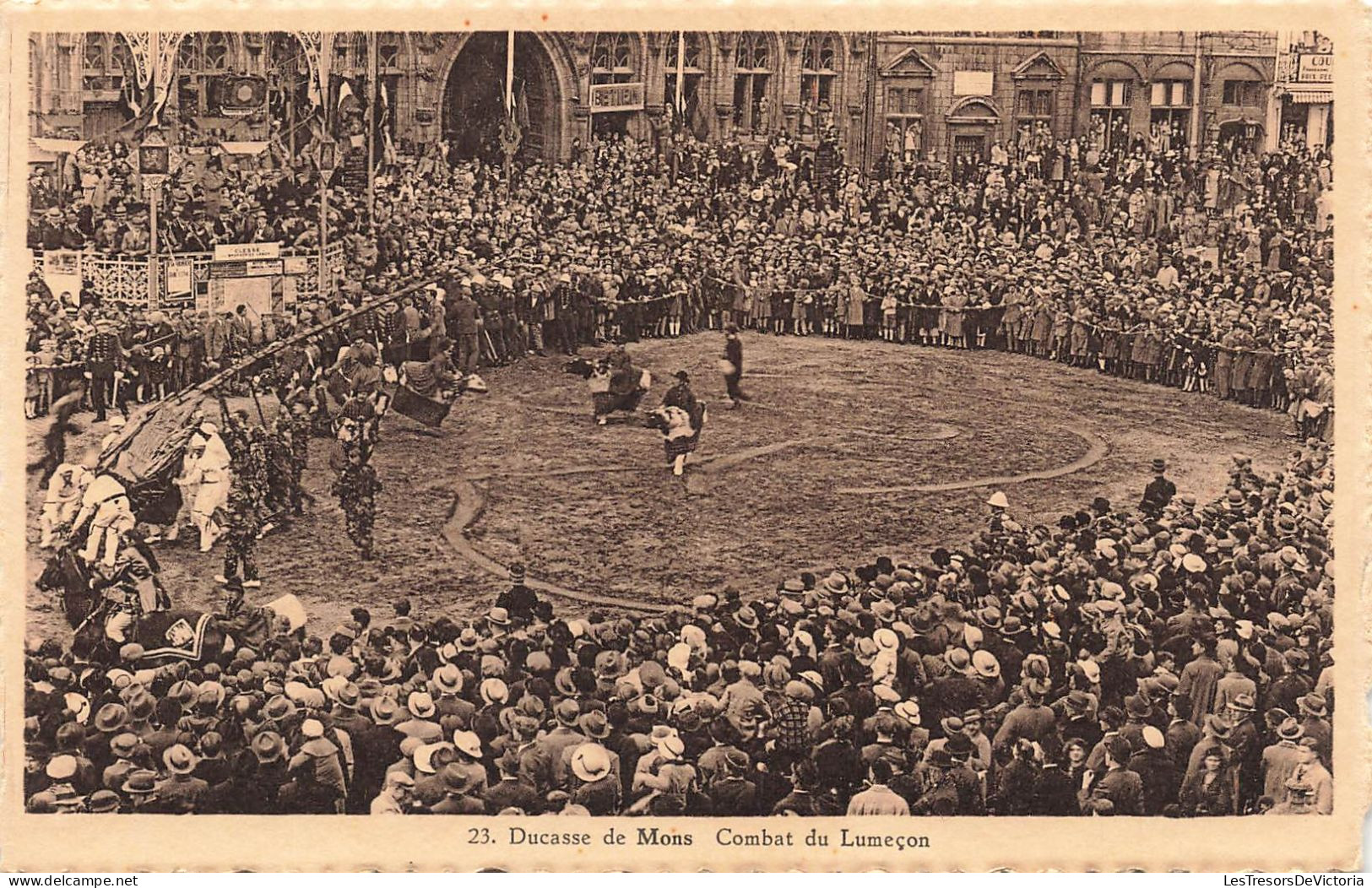 BELGIQUE - Mons - Ducasse De Mons - Combat Du Lumeçon - Animé - Carte Postale Ancienne - Mons