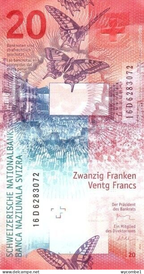 SWITZERLAND - 2016 20 Francs Studer And Maechler UNC - Switzerland