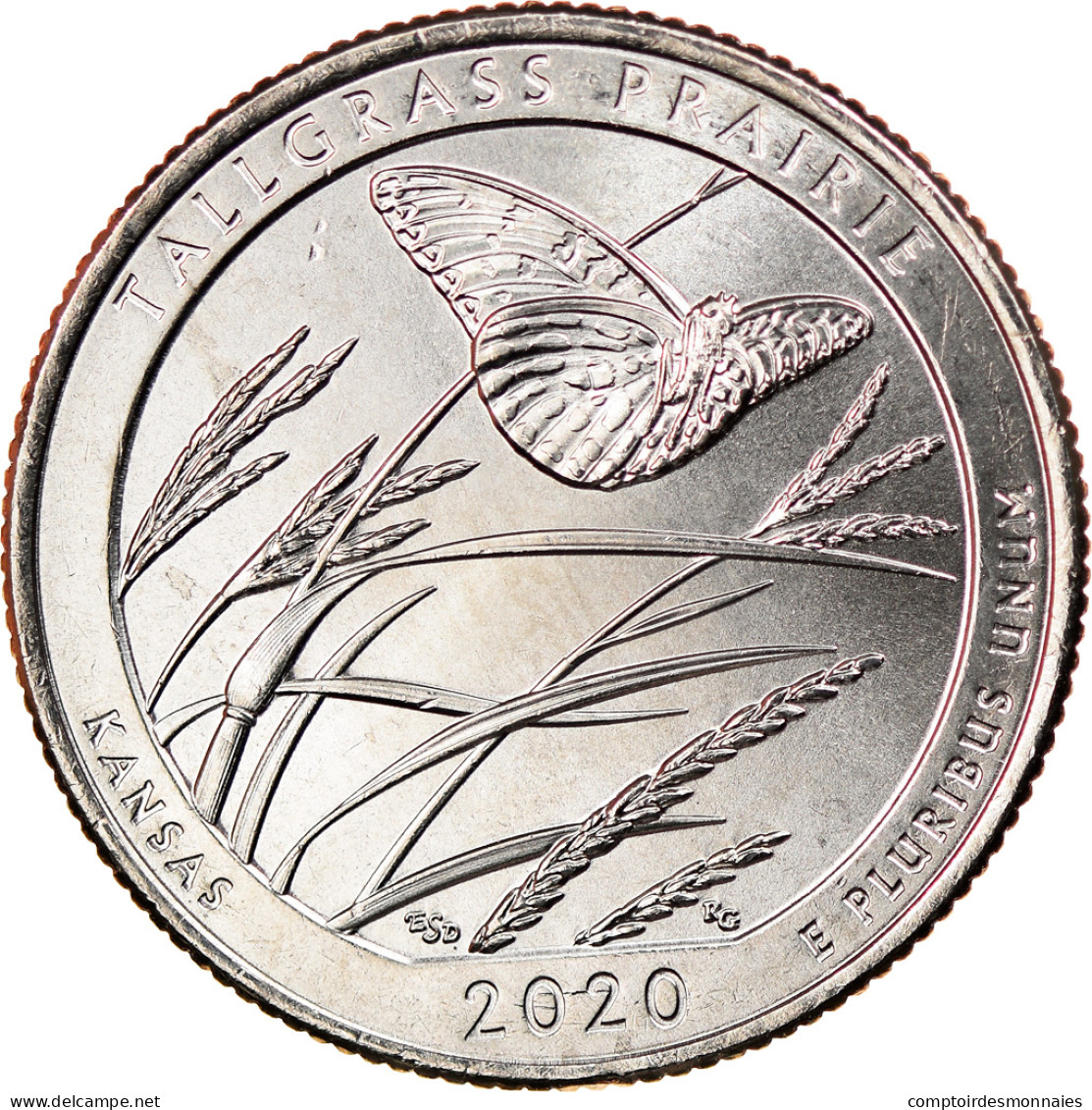 Monnaie, États-Unis, Quarter, 2020, Philadelphie, Tall Grass Prairie - Kansas - 2010-...: National Parks