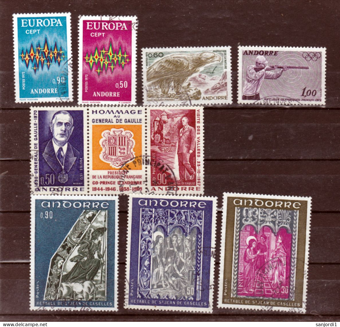 Andorre Française 1972 Année Complète Oblitérée Used Cote 28 - Full Years