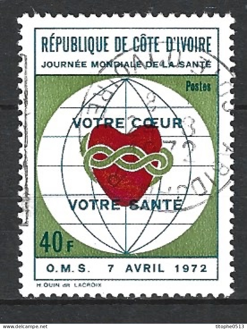 COTE D'IVOIRE. N°332 Oblitéré De 1972. OMS/Coeur. - WGO