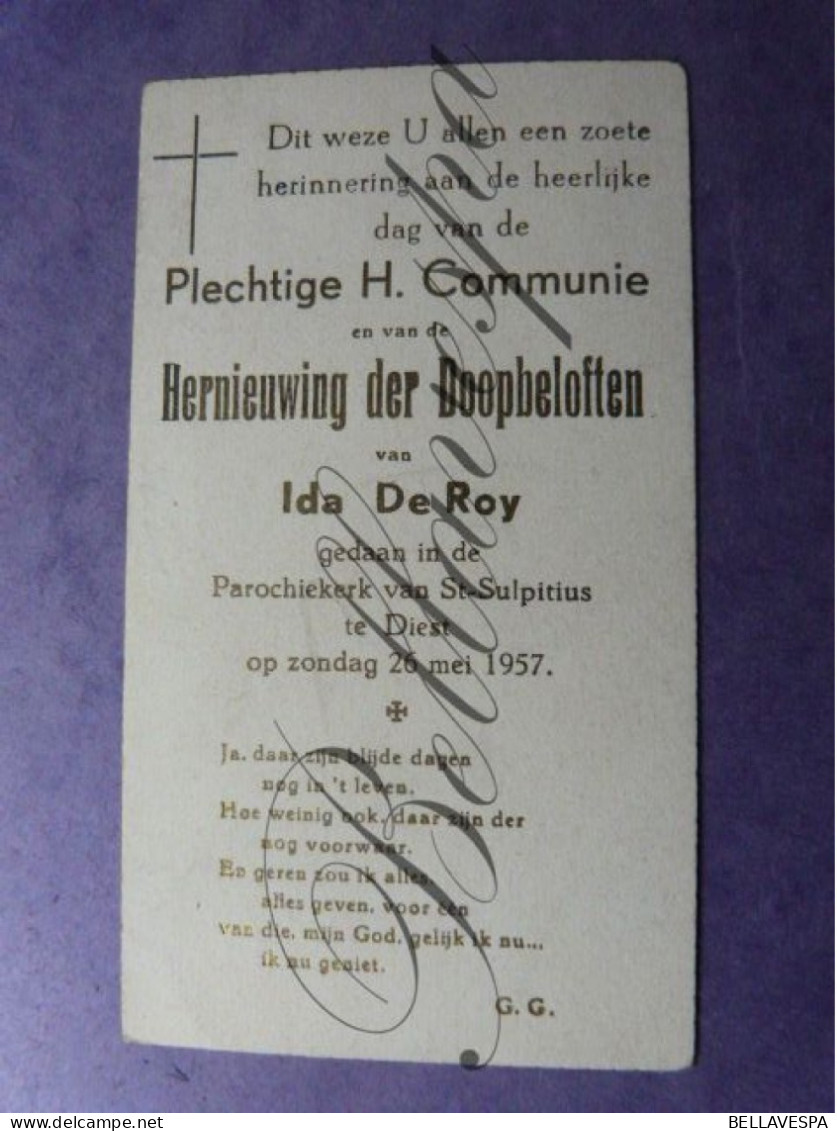 Ida DE ROY Diest 1957 -De CEUNYNCK 1957- P.REECKMANS 1957 - Kommunion Und Konfirmazion