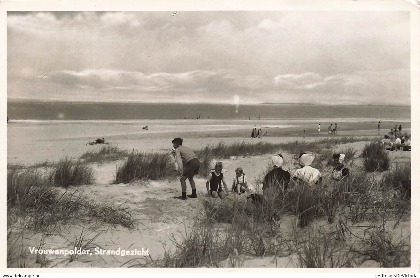 PAYS BAS - Veere - Vrouwenpolder - Strandgezicht - Enfants Sur La Plage -Carte Postale Ancienne - Veere