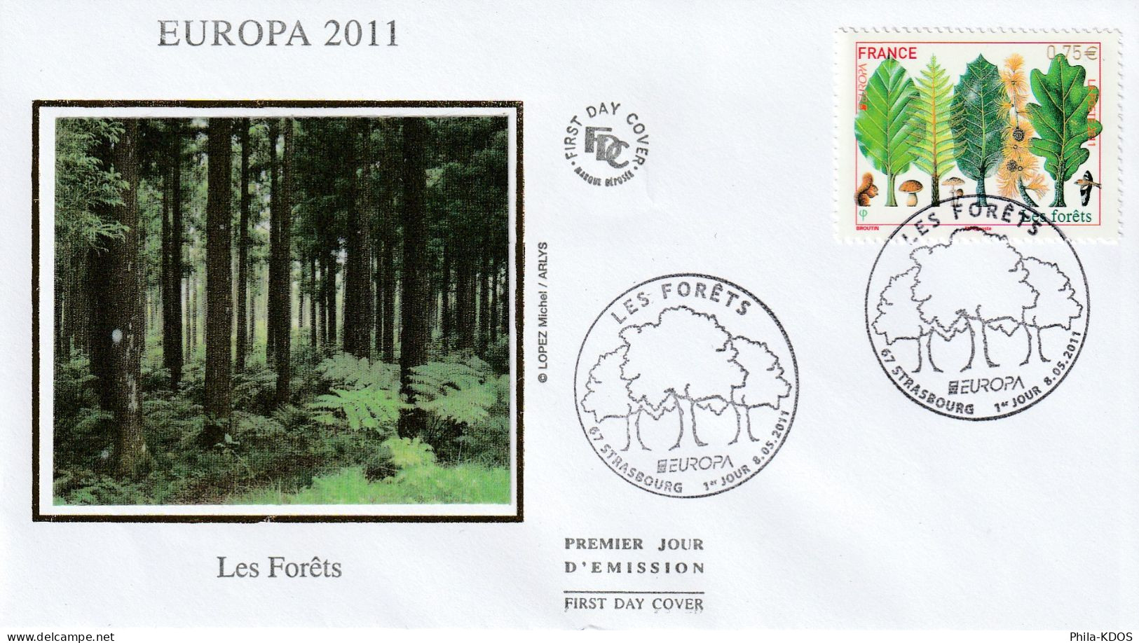 2011 " EUROPA : LES FORETS " Sur Enveloppe 1er Jour Sur Soie N° YT 4551. Parfait état. FDC à Saisir !!! - 2012