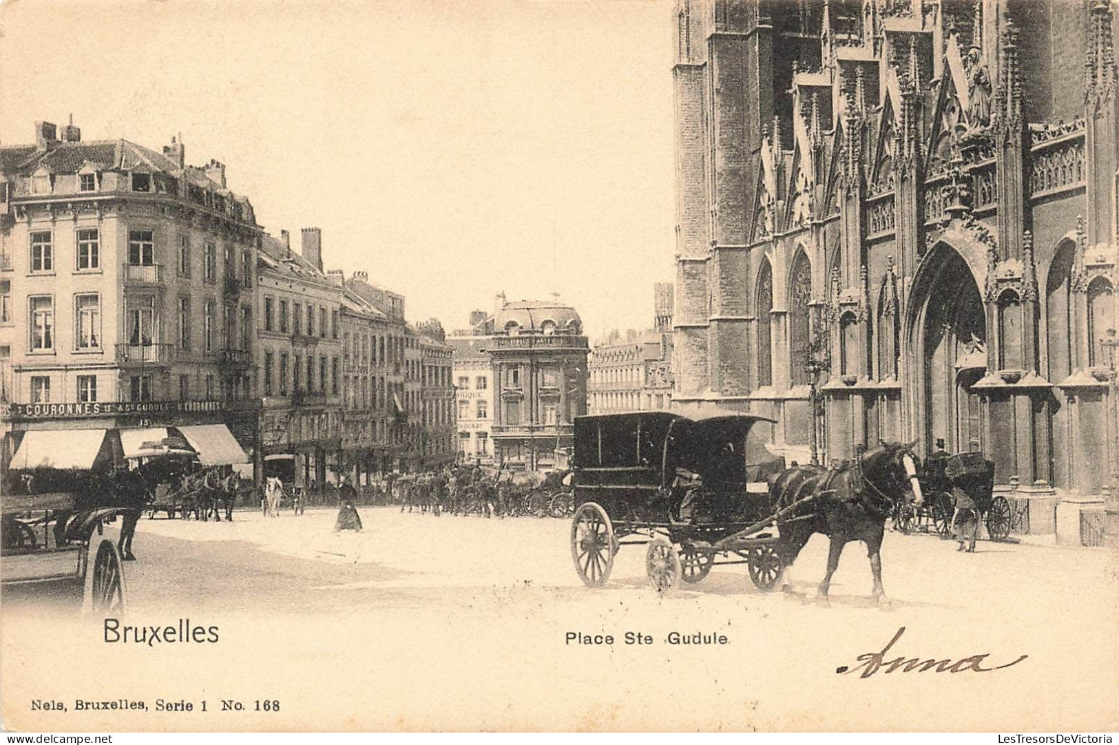 BELGIQUE - Bruxelles - Place Sainte Gudule - Carte Postale Ancienne - Marktpleinen, Pleinen