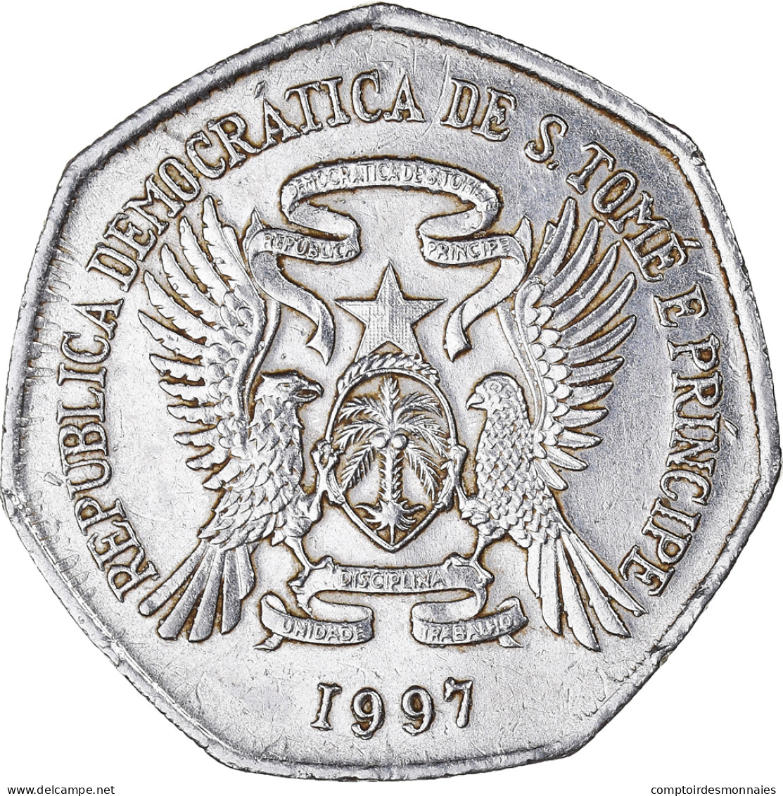 Monnaie, Sao Tomé-et-Principe, 1000 Dobras, 1997, TTB, Chrome-Steel, KM:90 - São Tomé Und Príncipe