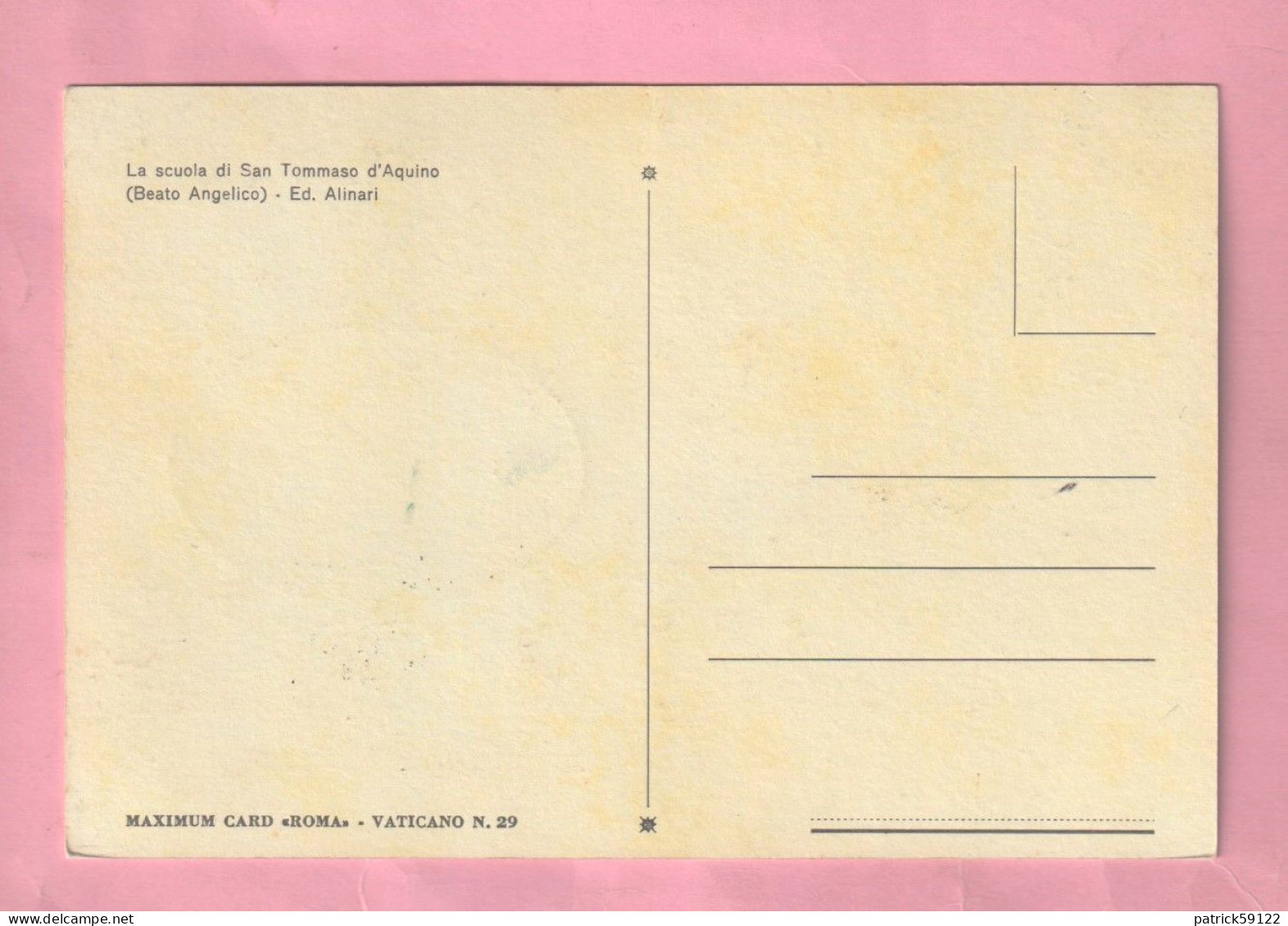 CARTE MAXIMUM - POSTE VATICANE 1974 - VATICAN - LA SCUOLA DI SAN TOMMASO D'AQUINO -  EXCELLENT ETAT - Sonstige & Ohne Zuordnung