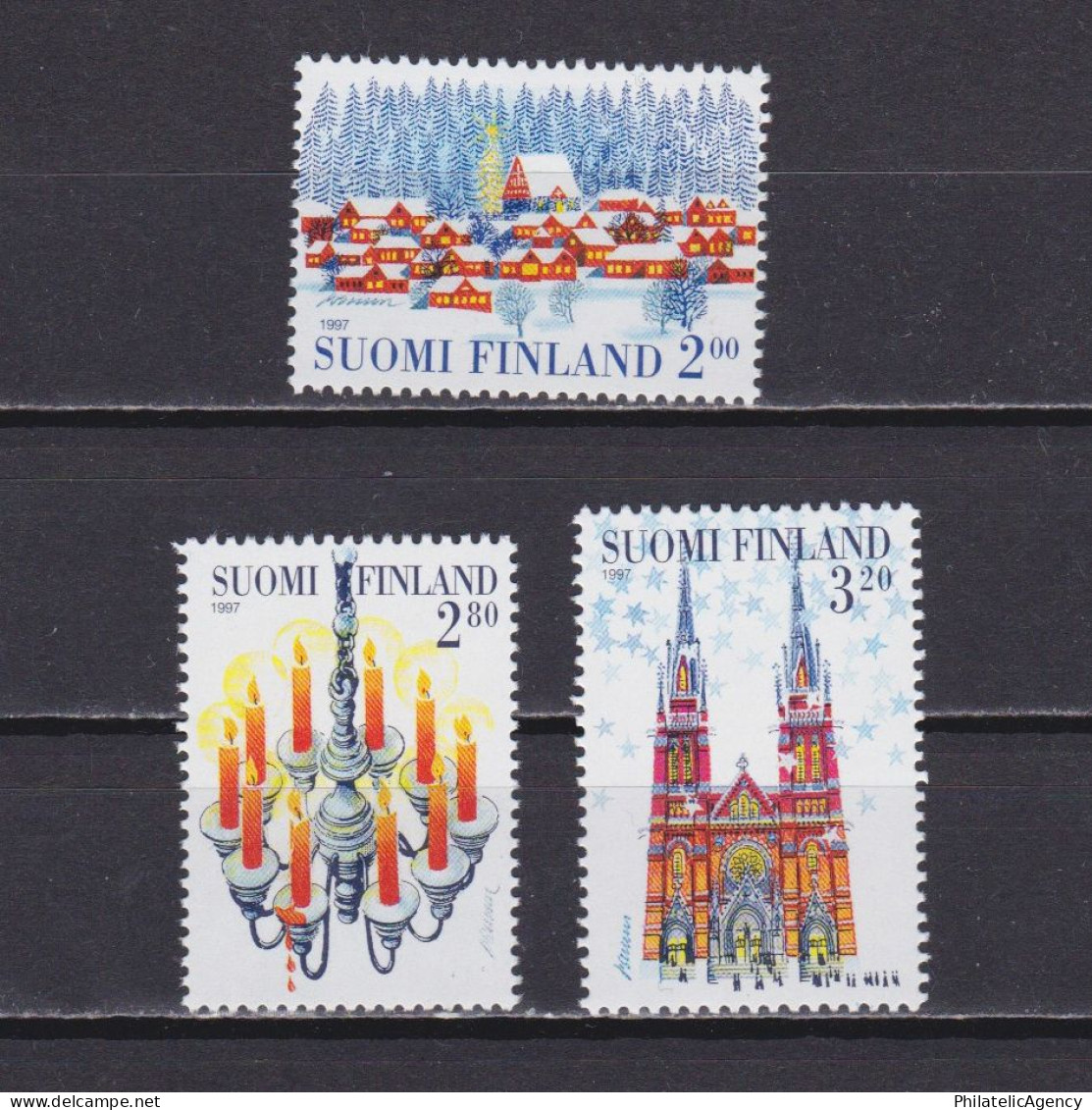 FINLAND 1997, Sc# 1062-1064, Christmas, Architecture, Church, MNH - Altri & Non Classificati