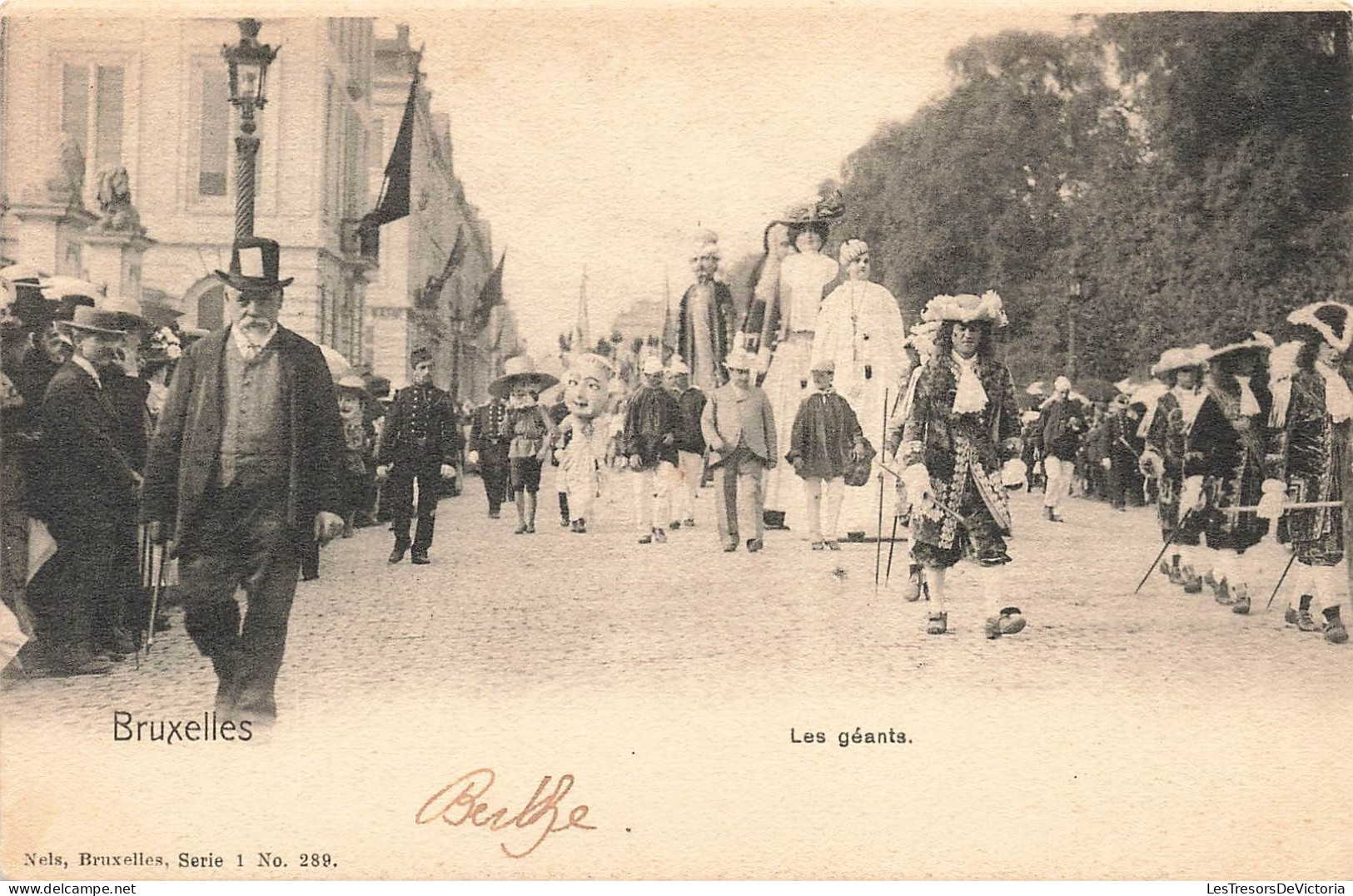 BELGIQUE - Bruxelles - Les Géants - Animé - Carte Postale Ancienne - Autres & Non Classés