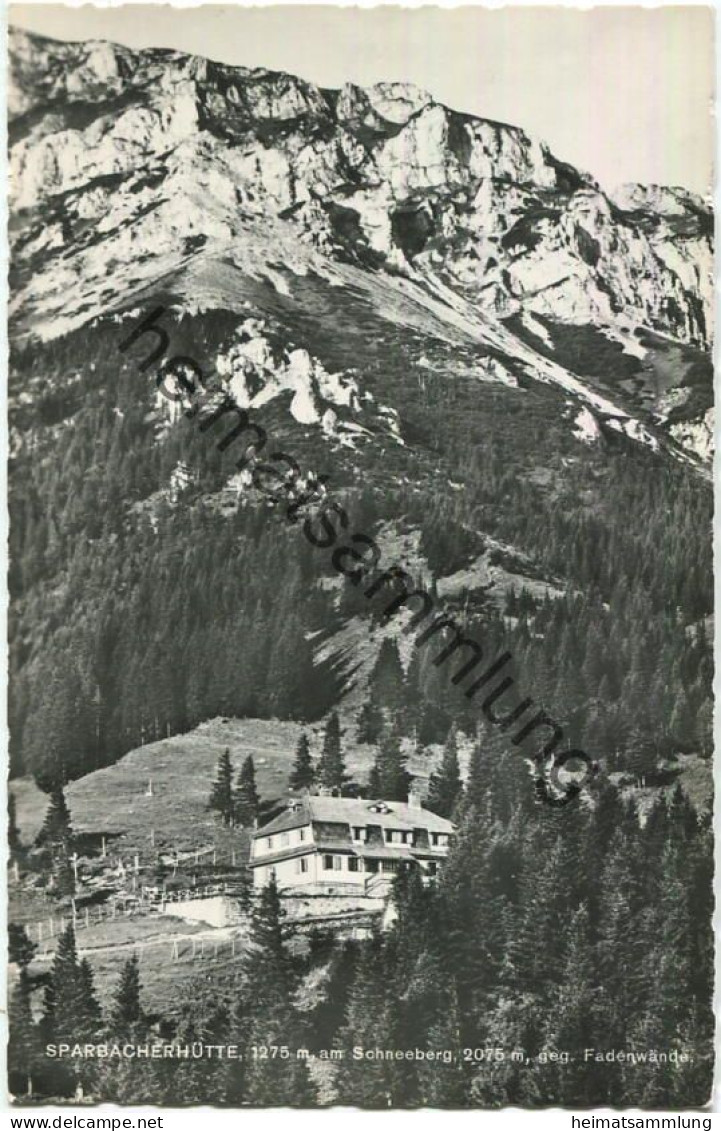 Sparbacherhütte Am Schneeberg - Foto-AK - Verlag P. Ledermann 1959 - Hüütenstempel - Schneeberggebiet