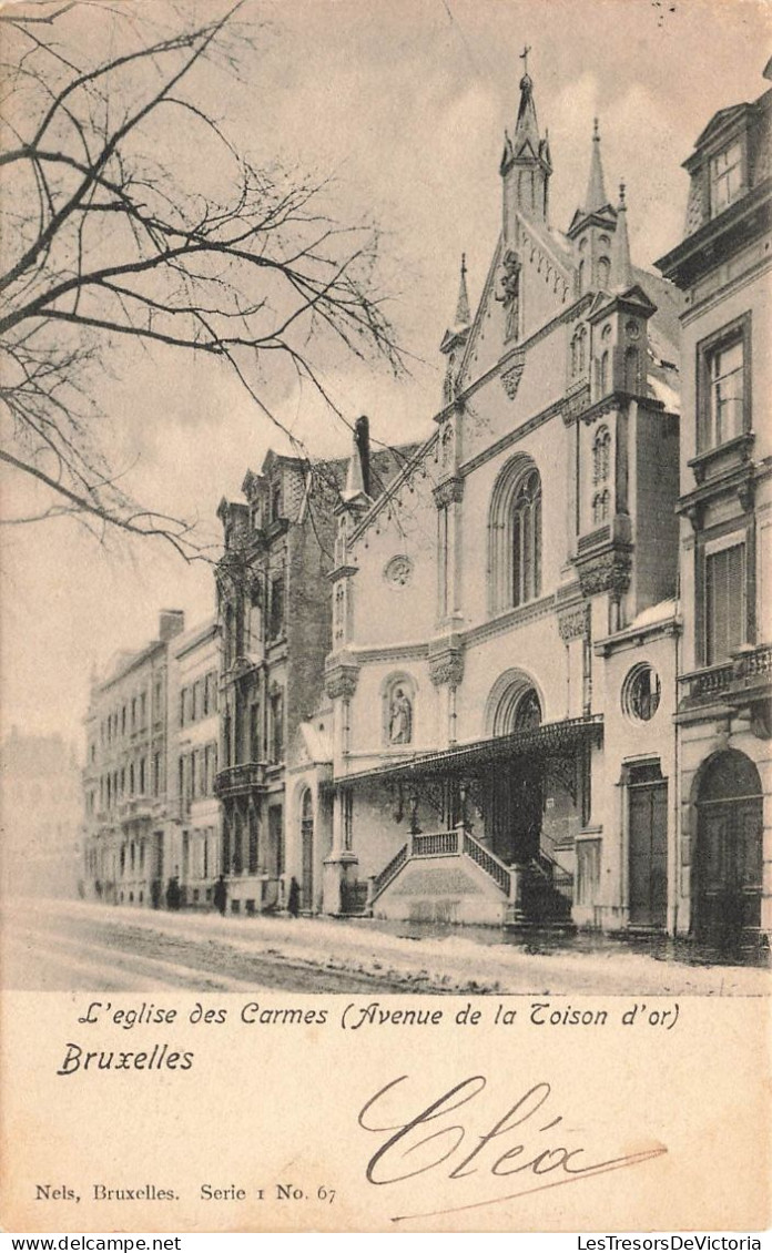 BELGIQUE - Bruxelles - L'église Des Carmes - Avenue De La Toison D'or - Carte Postale Ancienne - Prachtstraßen, Boulevards