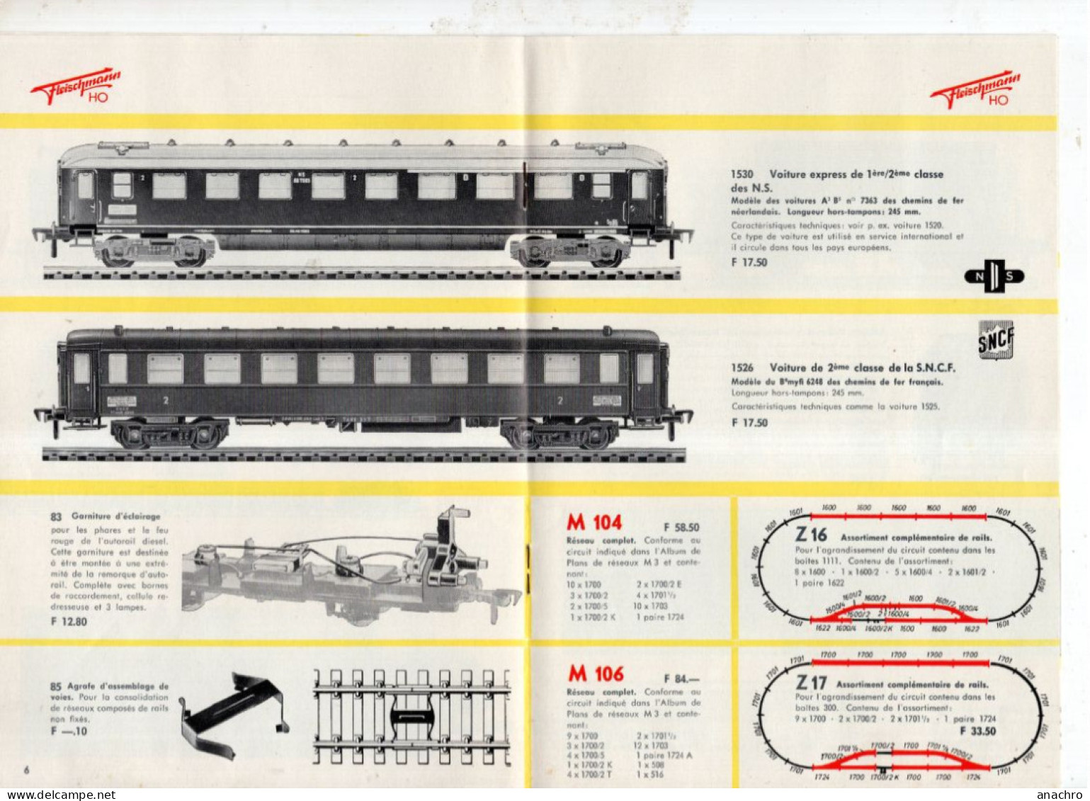 Catalogue TRAINS FLEISCHMANN 1964 Avec Tarifs - Französisch