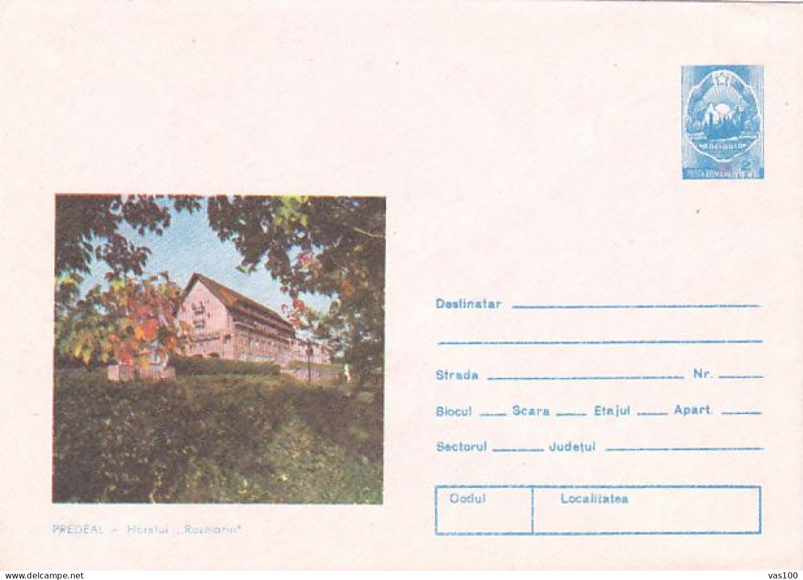 TOURISM, PREDEAL- ROZMARIN HOTEL, COVER STATIONERY, ENTIER POSTAL, 1987, ROMANIA - Hotels, Restaurants & Cafés