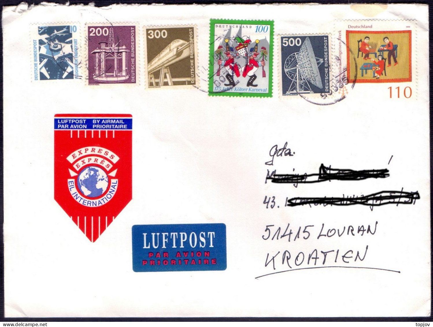 GERMANY - LUFTPOST EXPRESS EIL INTERNATIONAL - BIG FRANKATUR - 2000 - Briefe U. Dokumente