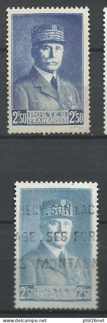 France  N° 473 Pétain 2F50  Bleu Clair   Oblitéré B/TB Flamme Annecy  Le 473  Pour Comparer    Voir Scans    Soldé ! ! ! - Gebruikt