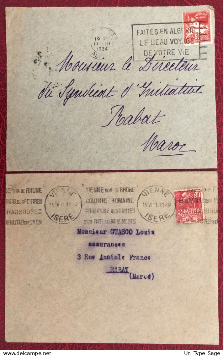 Algérie, 2 Enveloppes - (B3591) - Briefe U. Dokumente