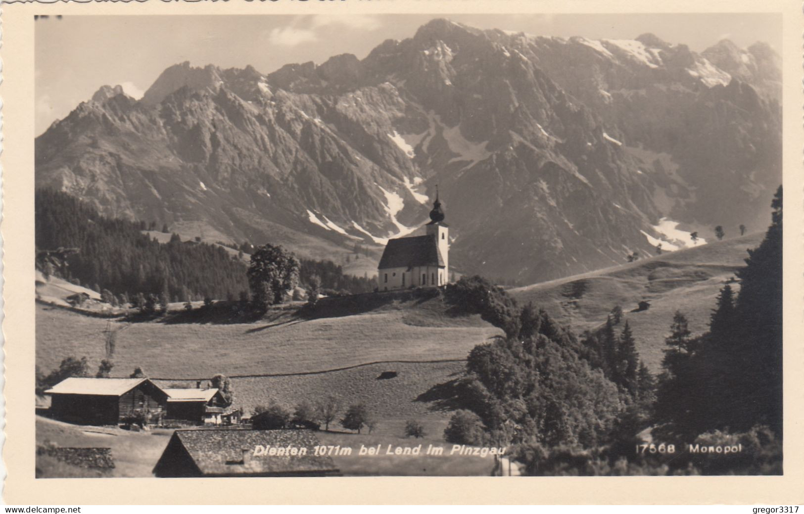 D8672) DIENTEN Bei Lend Im Pinzgau - KIRCHE U. Bauernhaus - Tolle Alte FOTO AK 1939 - Dienten